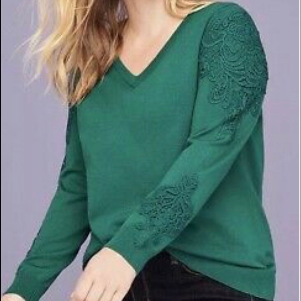 Beautiful lace shoulder sweater